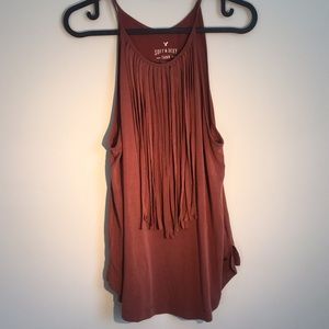Fringed halter top